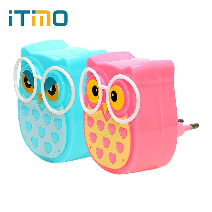 Auto Light Control Sensor Lamp Indoor Lighting Owl Animal Nightlight EU Plug Socket Lamp LED Night Light For Baby Room